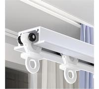 Système de rail de rideau caché blanc et noir de 2,5 m pour chambre à coucher, salon, espaces d'intimité, design sans couture pour décoration d'intérieur élégante