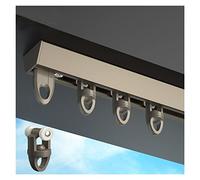 Système de rail de rideau coulissant en alliage d'aluminium ultra fin for cloison de séparation d'intimité, tringle de montage au plafond for placard, buanderie et gazebo, design sans couture, couleur