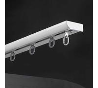 Système de rail de rideau coulissant ultra fin et silencieux en aluminium, tringle de 4,8 m, blanc avec accessoires de montage pour une installation facile et un fonctionnement fluide