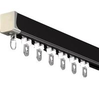 Système de rail de rideau de plafond en aluminium de 3,5 m - Séparateur de pièce coulissant sans couture pour camping-car et hôpital - Très résistant et facile à installer - Noir