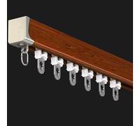 Système de rail de rideau de plafond en aluminium de 3,5 m, séparateur de pièce, rideaux coulissants sans couture pour camping-cars, hôpitaux, design en grain de bois personnalisé et raccords élégants