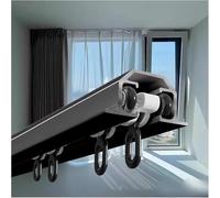 Système de rail de rideau de plafond encastrable - Rail coulissant caché, séparateur de pièce découpable avec kit complet pour chambre à coucher, salon, balcon