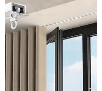 Système de rail de rideau de plafond - Rail caché et raccords pour baie - 2 m - 20 m, idéal pour le salon/la chambre/la séparation d'intimité, blanc, 6,5 m