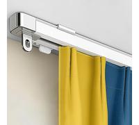 Système de rail de rideau de plafond rétractable pour séparateur de pièce, tige en alliage d'aluminium montée sur le haut/sur le côté, pour salon et chambre à coucher, polyvalent et durable (couleur