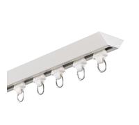 Système de rail de rideau en aluminium 4. Avec rouleaux blancs et embouts d'extrémité, solution idéale pour la maison et le bureau, installation facile et design élégant