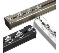 Système de rail de rideau en aluminium avec crochets de roue et kit de montage pour plafond ou mur - Idéal pour rideaux et décoration d'intérieur - Noir 340 cm