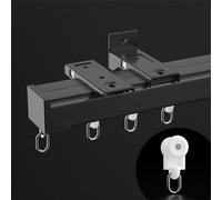 Système de rail de rideau en aluminium robuste avec angle coudé à 90 degrés, idéal pour les configurations en forme de L en forme de U, solution de séparation de pièce de montage au plafond ou au mur