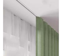 Système de rail de rideau encastré en aluminium blanc pour séparateurs de pièce, longueur réglable de 9,5 cm, design caché pour suspension de rideaux sans couture