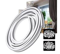 Système de rail de rideau flexible 1 m/2 m/3 m/4 m/5 m/6 m Tringle à rideau de fenêtre pliable droite et incurvée Kit d'accessoires complet pour décoration d'intérieur (6 m de serrage supérieur)