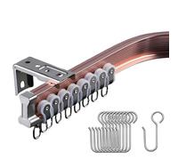 Système de rail de rideau flexible incurvé pour 100 à 900 cm, longueur réglable pour n'importe quelle forme de fenêtre (rose b, 190 cm)