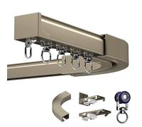 Système de rail de rideau flexible - Rail coulissant pour plafond et mur - Séparateur de pièce - Longueur réglable - Facile à installer