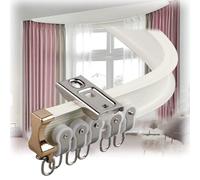 Système de rail de rideau incurvé à montage au plafond ou au mur, séparateur de pièce, guide droit ou incurvé pour fenêtres, camping-cars, rideaux de douche, solution d'intimité