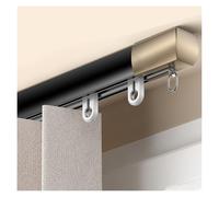 Système De Rail De Rideau Invisible 70 À 600cm Rail Rideaux Plafond En Aluminium Séparation De Pièce Pour Salon Chambre À Coucher Ou Hôpital Barre À Rideaux Au Mur(Noir,220cm/7.2ft(2 * 110cm))