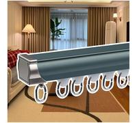 Système de rail de rideau mural robuste de 1,9 m pour un glissement fluide, séparateur de pièce idéal pour camping-car, hôpital, rail de plafond durable de couleur bleue.
