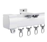 Système de Rail de Rideau Paravent D'Intérieur Brise Track de Trous Perforés Rail Rideaux pour Salle de Bain Placard Armoire(White(Side),7.9ft/240cm)