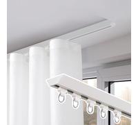 Système de rail de rideau pour montage au plafond, séparateur de pièce robuste, élégante tringle à rideau de fenêtre et de douche, solution de séparation polyvalente