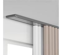 Système de rail de rideau robuste - Tringle réglable en aluminium pour montage au plafond, double rail pour camping-car, salon, hôpital, chambre à coucher