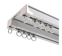 Système De Rail De Rideau Robustes 70 À 600cm, Montage Au Plafond À Double Rail Pour Diviseur De Pièce De Salon Et De Chambre À Coucher Tringle À Rideaux(White,8.5FT/260CM)