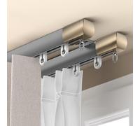 Système De Rail De Rideau Robustes 70 À 600cm, Montage Au Plafond À Double Rail Pour Diviseur De Pièce De Salon Et De Chambre À Coucher Tringle À Rideaux(Gray,10.8FT/330CM)