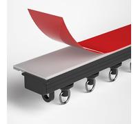 Système de rail de rideau ultra fin en aluminium - Rail de plafond autocollant sans perçage pour rideaux et cloisons de séparation de pièces 70 cm à 600 cm Idéal pour les chambres à coucher Noir 4,6 m