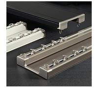 Système de rail double Curt en aluminium robuste de 2 m monté au plafond avec roues à roulement pour salon, chambre à coucher, salle de bain, séparateur de douche