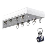 Système de Rail Double pour Rideaux, Rail de Plafond pour séparations de pièces et de Murs, Blanc, 1,2 m / 3,9 pi. Idéal pour Les Rideaux aux fenêtres et dans Les Camping-Cars. Solution Poly