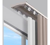 Système de rail double rail monté au plafond - Double rangée silencieuse avec rouleaux silencieux, 5,9 m pour une meilleure intimité dans les espaces ouverts, un fonctionnement fluide et une