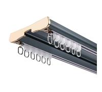 Système de rail double rideau silencieux et durable - Montage au plafond - 2 couches - Séparateur d'intimité pour espaces ouverts - Installation facile - Bleu - 3,9 m (1)