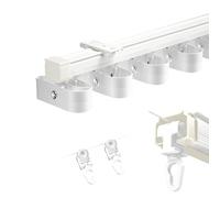 Système de rail droit en alliage d'aluminium robuste pour système de rail simple O ening Curt S 7,6 cm ulley silencieux Ser entine Design durable et facile à installer (blanc)
