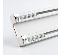 Système de rail en aluminium robuste monté au plafond - Double rail pour salon, salle de bain et chambre à coucher - Séparateur de pièce avec rails de plafond