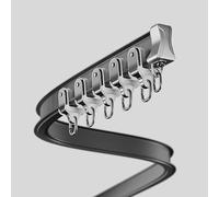 Système de rail flexible Aïn - Support de tringle de plafond de 1 à 8 m pour un glissement fluide - Pour salon et décoration d'intérieur - Noir - 3,2 m / 10.4ft
