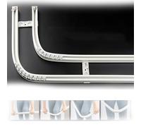 Système de Rail Flexible pour Rideau de Douche - Double Rail métallique fixé au Plafond - Fonctionnement Fluide et Silencieux - Longueur Ajustable (200 cm) - Idéal pour Les douches et Les ES