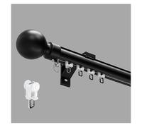 Système de rail mural 1 couche avec extrémité ronde C Idéal pour chambre à coucher salon Séparateur d'espace Noir 390 cm (3 x 130 cm) Facile à installer et design élégant