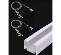 Système de rail pour photos robuste, montage au plafond, rail d'affichage photo de 152 cm et câble de 1,4 m, support de moulure décorative murale pour vitrine d'art, de photos et de photogra