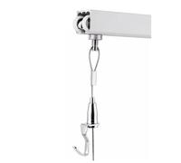 Système de rail pour tableaux, Système de suspension d'art mural avec crochets en câble d'acier noir et lait, 100-150 cm(Milk,110cm/43.31 in)