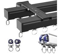 Système de rails à rideaux en aluminium à double voie - Rails à rideaux robustes montés au plafond pour camping-cars, baies vitrées et cloisons de séparation - Solution de rails à rideaux du
