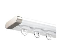 Système de rails à rideaux en aluminium facile à installer au plafond pour chambre à coucher, balcon, séparateur de pièce, 300 cm, blanc fin, pour un drapage lisse et une décoration polyvalente