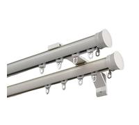 Système de rails à rideaux réglables en aluminium 70 x 400 cm 2 couches pour séparateur de pièce, solution d'intimité pour salon et chambre à coucher, design facile à installer