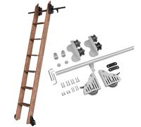 Système de rails coulissants rétractables pour bibliothèque - Sans échelle, kit de rails en acier avec roulettes pour la maison, le loft, le bureau ou l'entrepôt(100cm Kit de piste)