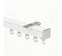 Système de rails de plafond pour séparateur de pièce - Rail mural et au plafond de 4,3 m avec crochets à rouleau pour chambre à coucher, salon - Rail à rideaux blanc de 440 cm