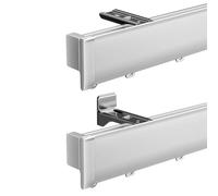 Système de rails de plafond - Rail de rideau à 1 voie avec rouleaux silencieux pour montage mural et plafond - Parfait pour chambres, salons et douches (blanc, 4,8 m)