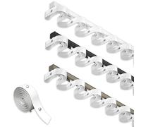 Système de rails de rideau de plafond en aluminium robuste en forme de S pour séparateur de pièce 5 m - Pliable en Ondulation pour bureau, chambre à coucher, salon (champagne, 5 m)