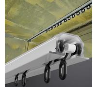 Système de rails de rideau de plafond encastrés en aluminium - Rail coulissant pour séparateur de pièce et tringle à rideau d'intimité avec kit complet pour chambre à coucher, salon, balcon