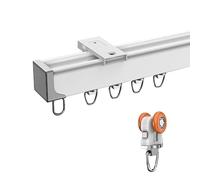 Système de rails de rideaux à montage mural et au plafond - Ensemble de tringles simples et doubles avec fixations pour décoration d'intérieur, séparateur de pièce, solutions d'intimité, guide