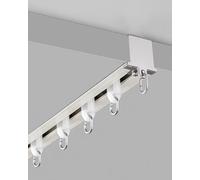Système de rails de rideaux cachés montés au plafond, rail de rideau pliable minimaliste, tringle coulissante intégrée pour séparateur de pièce, solution intérieure élégante (couleur unie)