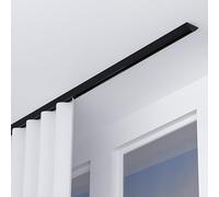 Système de rails de rideaux coulissants en aluminium avec poulies silencieuses - Tringle ultra fine de 12 mm montée au plafond pour une installation facile et des séparateurs de pièce - Parfait pour