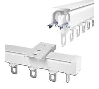 Système de rails de rideaux d'extérieur en aluminium pour rideaux - Longueur réglable : 100 à 500 cm - Installation facile pour et séparateurs de pièce - Support de plafond robuste.