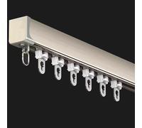 Système de rails de rideaux en aluminium pour séparateur de pièce coulissant sans couture de 3,5 m Idéal pour les camping-cars et les hôpitaux Montage au plafond facile à installer Couleur champagne