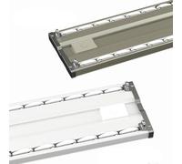 Système de rails de rideaux en aluminium robuste pour rideaux de 3,1 m de long, idéal pour le salon et la chambre à coucher (finition champagne)