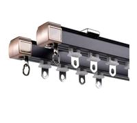 Système de rails de rideaux en aluminium robuste pour séparateur de pièce - Double tringle à rideau durable, disponible en plusieurs longueurs